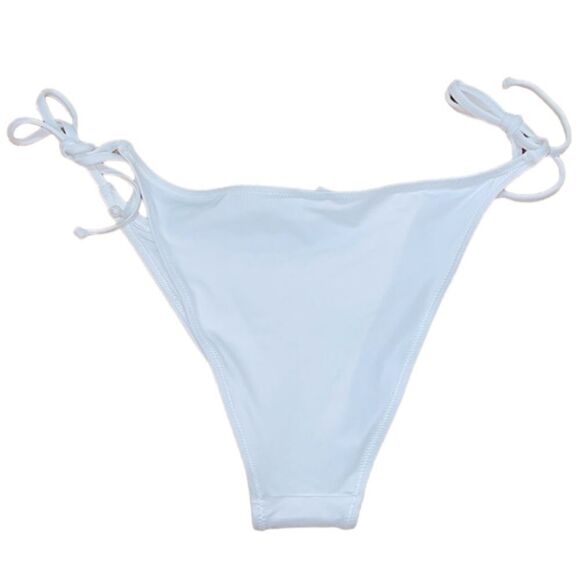 NWT SKIMS Denim Swim Dippy Tie Cheeky Bikini Swim Bottom In Light Blue - Picture 6 of 7